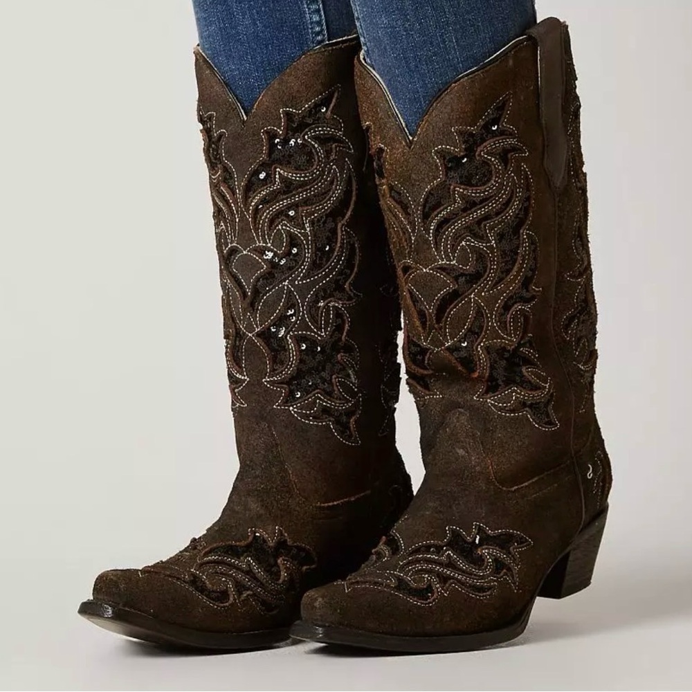 Corral Western Boots Distressed Side Leather And … - image 2